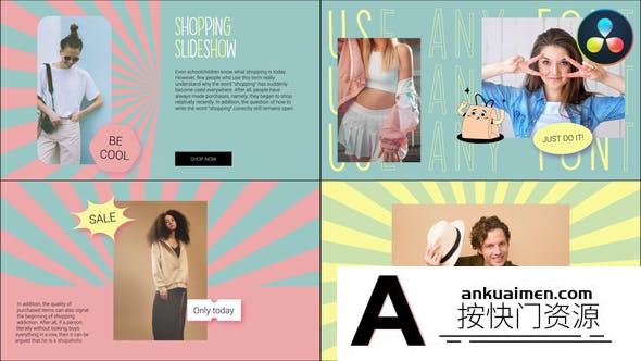 [DaVinci Resolve模板][教程发布]达芬奇复古购物幻灯片模板Retro Shopping Slideshow for DaVinci Resolve