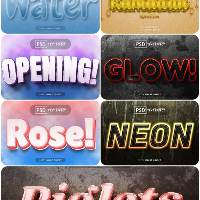 [3D样式][插件发布]3D文字效果PSD格式PS样式集 vol 103 Psd text effect set vol 103