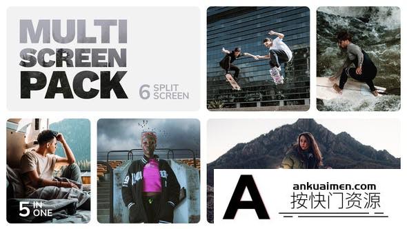 [DaVinci Resolve模板][教程发布]多屏幕包| 6分屏视频展示|达芬奇模板 Multiscreen – 6 Split Screen