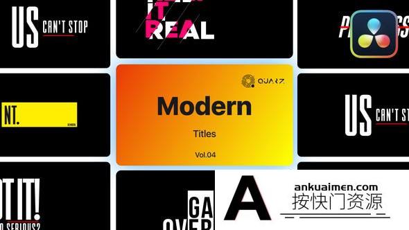 [DaVinci Resolve模板][教程发布]达芬奇现代标题模版 第04季 Big Modern Titles for DaVinci Resolve V04