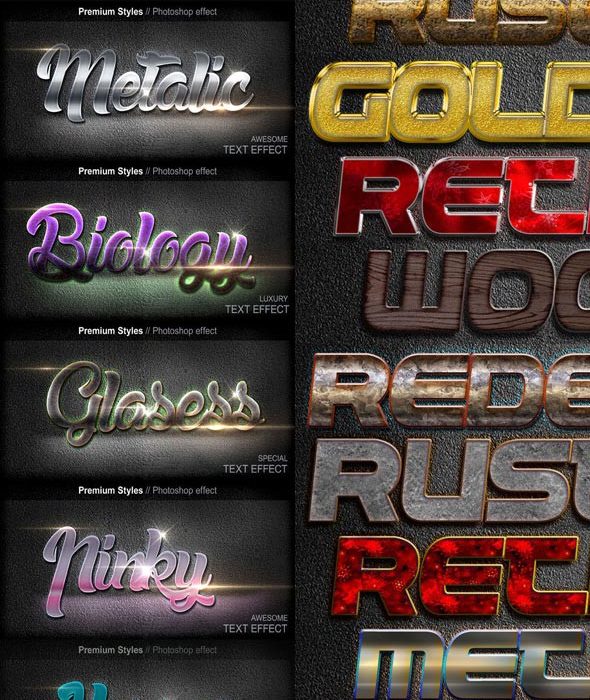 [3D样式][插件发布]专业设计3D文本样式 Text Styles Mix A Bundle