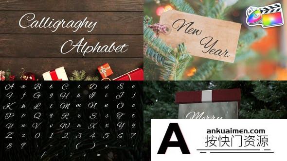 [FCPX发生器]fcpx插件-圣诞动画字体模板Christmas Calligraphy Alphabet | FCPX