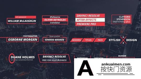 [DaVinci Resolve模板][教程发布]达芬奇模板-简洁设计文字大标题动画模板 Clean Titles Pack