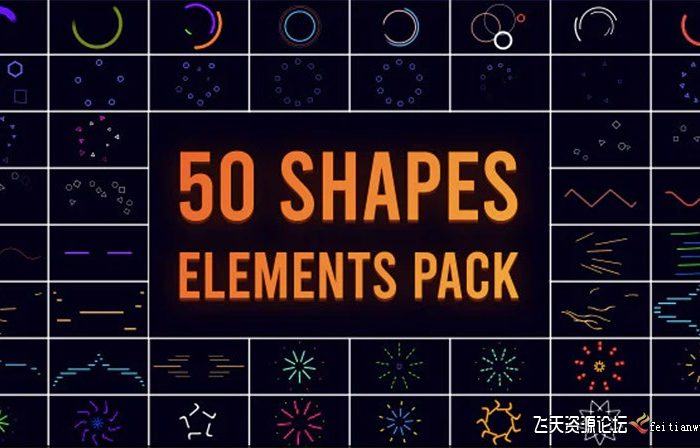 [FCPX发生器]fcpx插件-50组手绘形状动画素材模板Shape BIG Pack