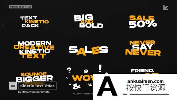 [DaVinci Resolve模板][教程发布]动态文本标题DaVinci Resolve模板 Kinetic Text Titles \ DR