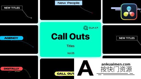 [DaVinci Resolve模板][教程发布]达芬奇呼出指示标题第05卷 Call Outs for DaVinci Resolve Vol. 05