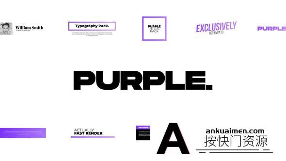 [DaVinci Resolve模板][教程发布]14个达芬奇文字标题模板 Purple. – Titles Pack for Davinci Resolve