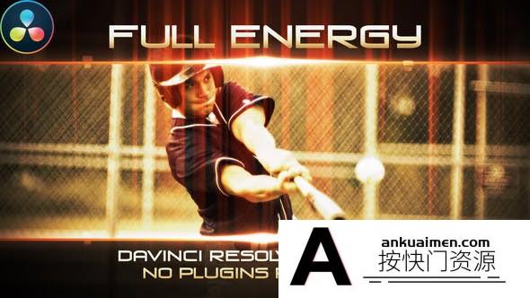 [DaVinci Resolve模板][教程发布]DaVinci Resolve充满能量的幻灯片模板 Full Energy (DaVinci Resolve)