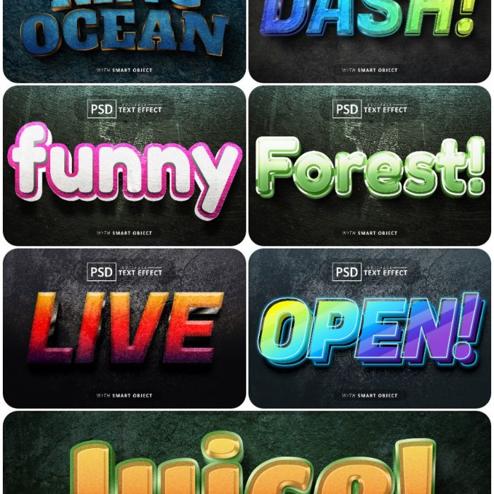 [3D样式][插件发布]3D文字效果PSD格式PS样式集 vol 106 Psd text effect set vol 106