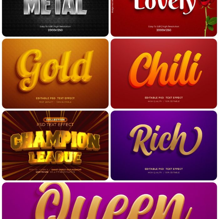 [3D样式][插件发布]3D文字效果PSD格式PS样式集 vol 95 Psd text effect set vol 95