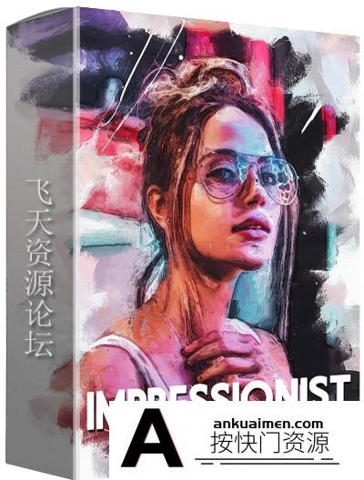 [PS动作下载]印象派绘画PS动作 Impressionist Photoshop Action(附教程)