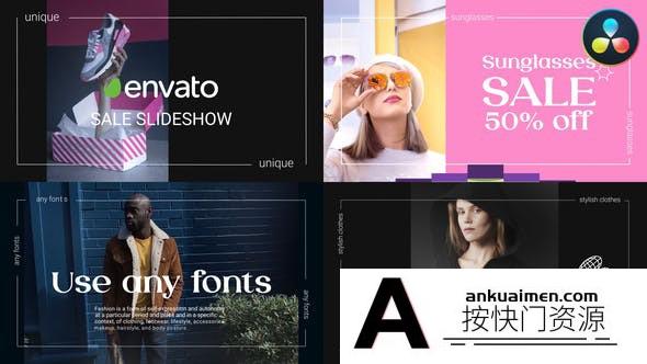 [DaVinci Resolve模板][教程发布]时尚推广幻灯片达芬奇模板 Stylish Sale Slideshow | DaVinci Resolve