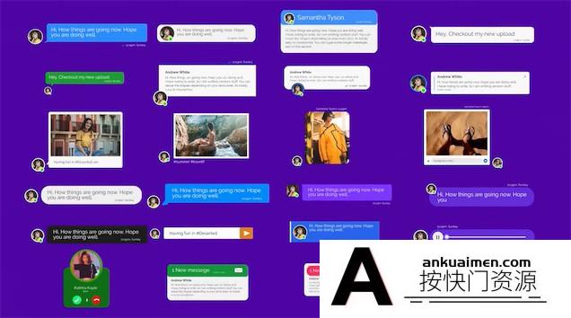 [FCPX发生器]FCPX插件-120种手机短信社交聊天语音视频弹窗对话动画包