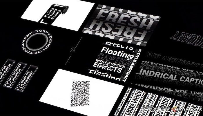 [FCPX标题字幕]fcpx标题-40组抽象创意文字海报标题图案 mTitle Abstract 支持M1