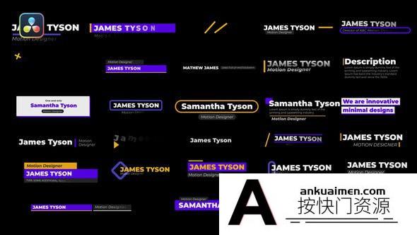 [DaVinci Resolve模板][教程发布]DaVinci Resolve超小型下三分之一字幕显示模板 Smooth Lower Thirds