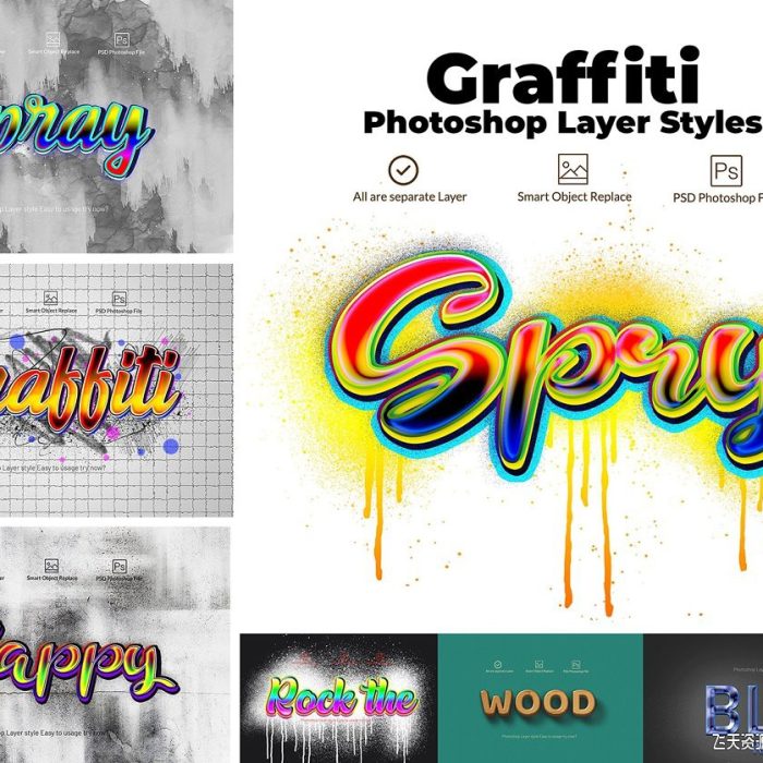 [纹理样式][插件发布]PS样式-涂鸦广告文字PS图层样式(PSD)