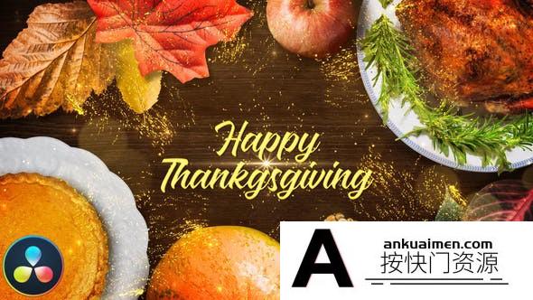 [DaVinci Resolve模板][教程发布]感恩节祝福达芬奇模板 -Thanksgiving Wishes – DaVinci Resolve
