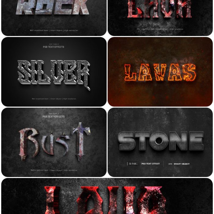 [3D样式][插件发布]3D文字效果PSD格式PS样式集 vol 138 Psd text effect set vol 138