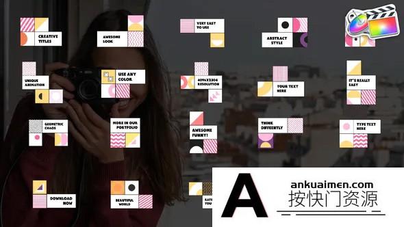 [FCPX标题字幕]FCPX插件-文字字幕摘要标题动画模板 Abstract Titles 支持m1