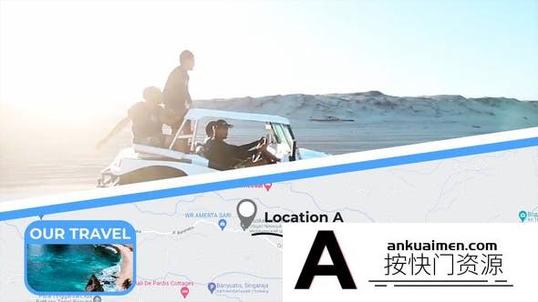 [DaVinci Resolve模板][教程发布]旅游地图定点路径连线展示动画达芬奇模板 Travel Map Sidebars