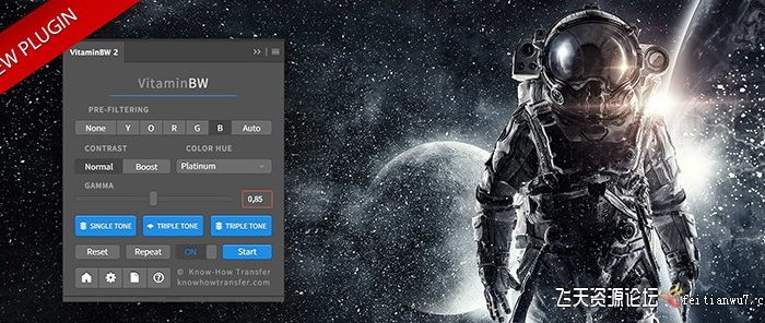 [PS调色插件][插件发布]PS滤镜图像转黑白扩展插件VitaminBW v2.02中文汉化版（win mac）