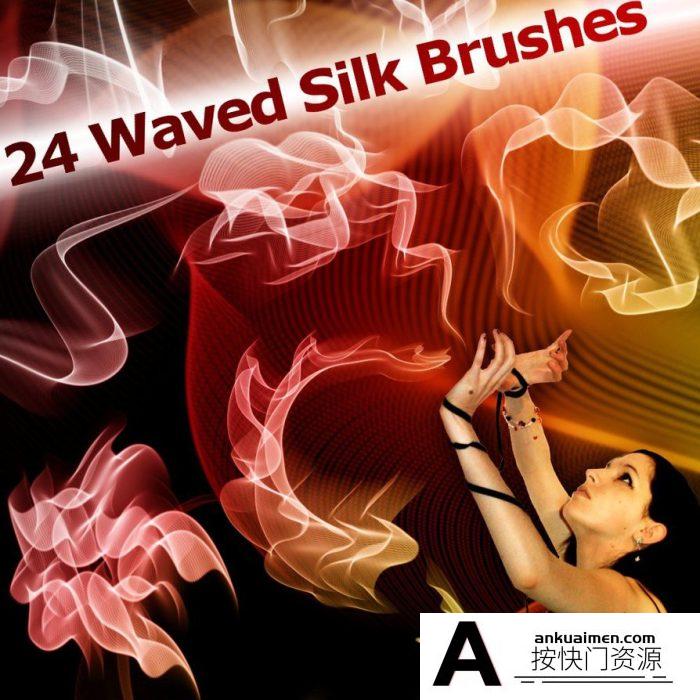 [潮流图标笔刷][插件发布]24音乐动感波形图效果Photoshop时尚元素笔刷