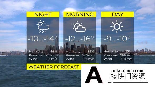 [DaVinci Resolve模板][教程发布]天气预报视频展示达芬奇模板 Wheather forecast