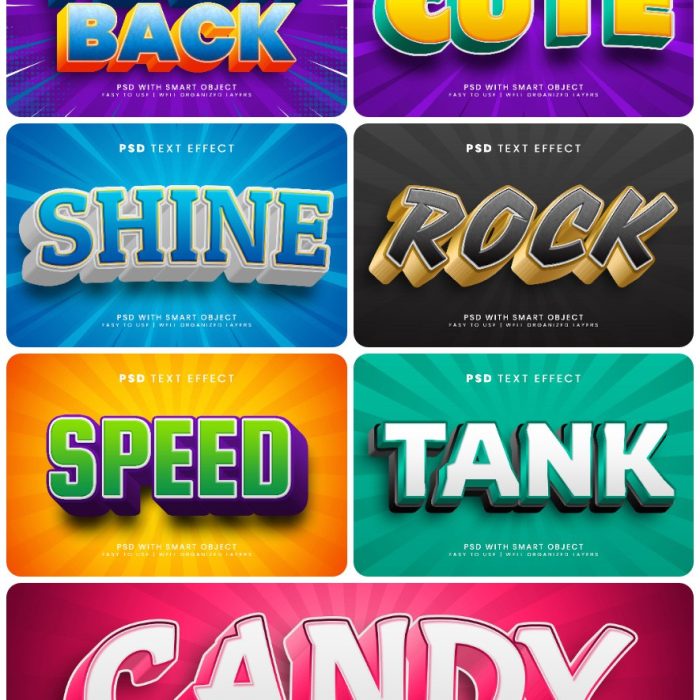 [3D样式][插件发布]3D文字效果PSD格式PS样式集 vol 84 Psd text effect set vol 84