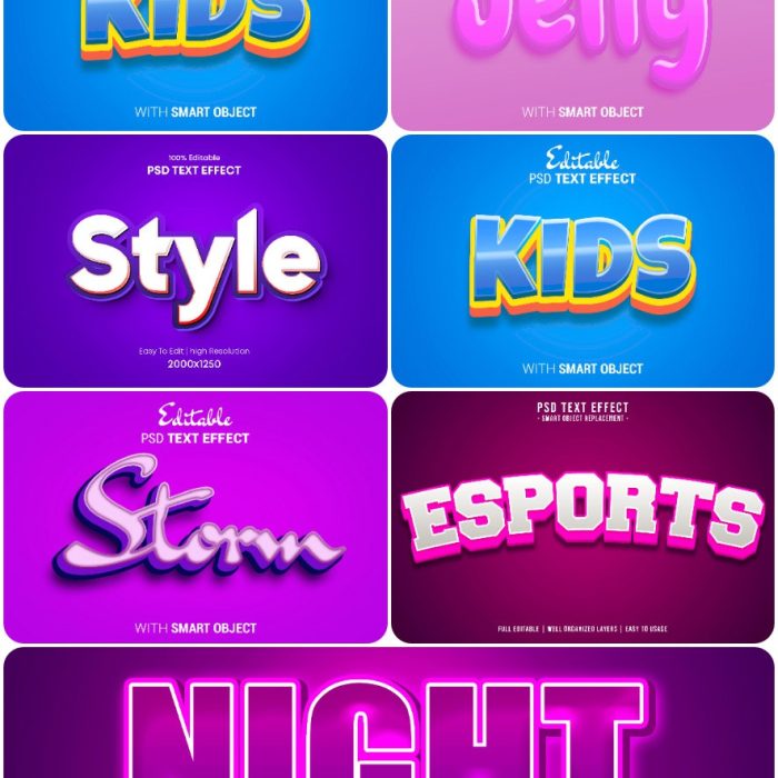 [3D样式][插件发布]3D文字效果PSD格式PS样式集 vol 142 Psd text effect set vol 142