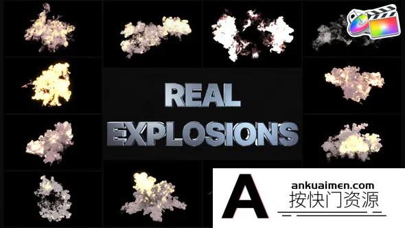 [FCPX发生器]FCPX插件-12个烟雾爆炸特效动画模板 Real Explosions fcpx
