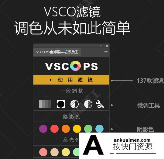 [Mac PS插件][插件发布]VSCO电脑版137款滤镜-VSCO调色扩展面板-(MacOSX系统)