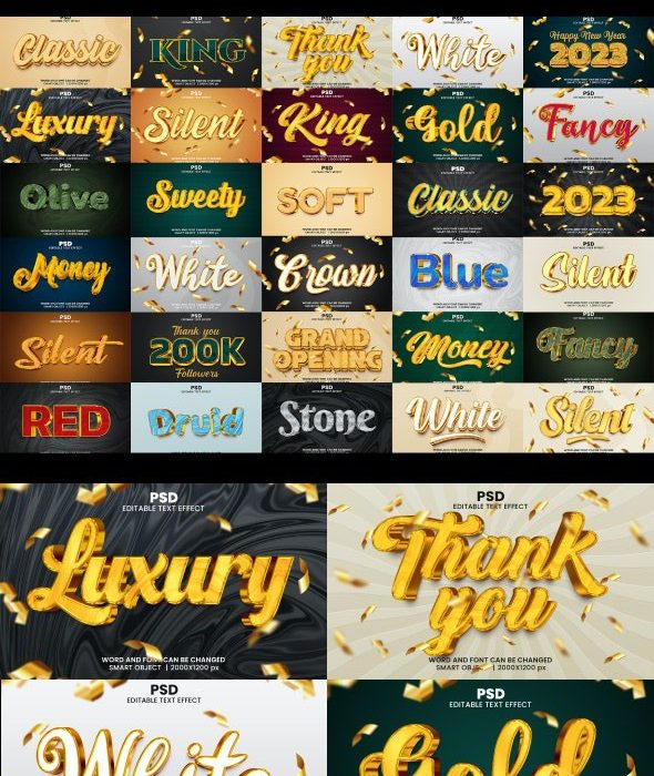 [3D样式][插件发布]豪华 Photoshop 可编辑 3D文本效果PSD样式包