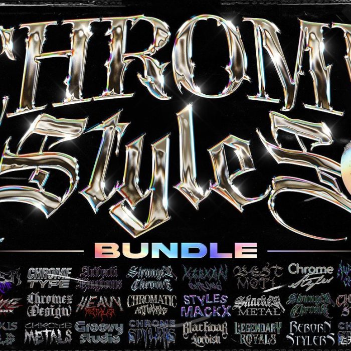 [金属样式][插件发布]40个镀铬金属文本设计哥特风格ps样式捆绑包