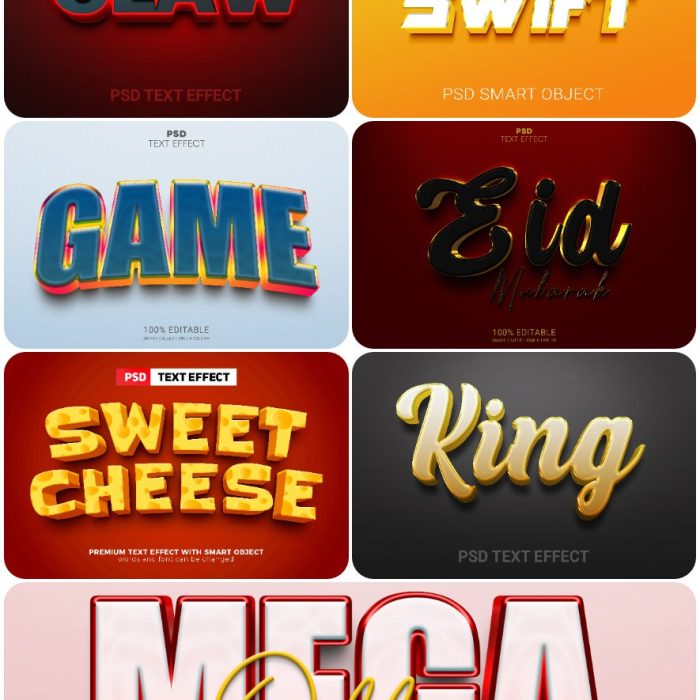 [3D样式][插件发布]3D文字效果PSD格式PS样式集 vol 121 Psd text effect set vol 121