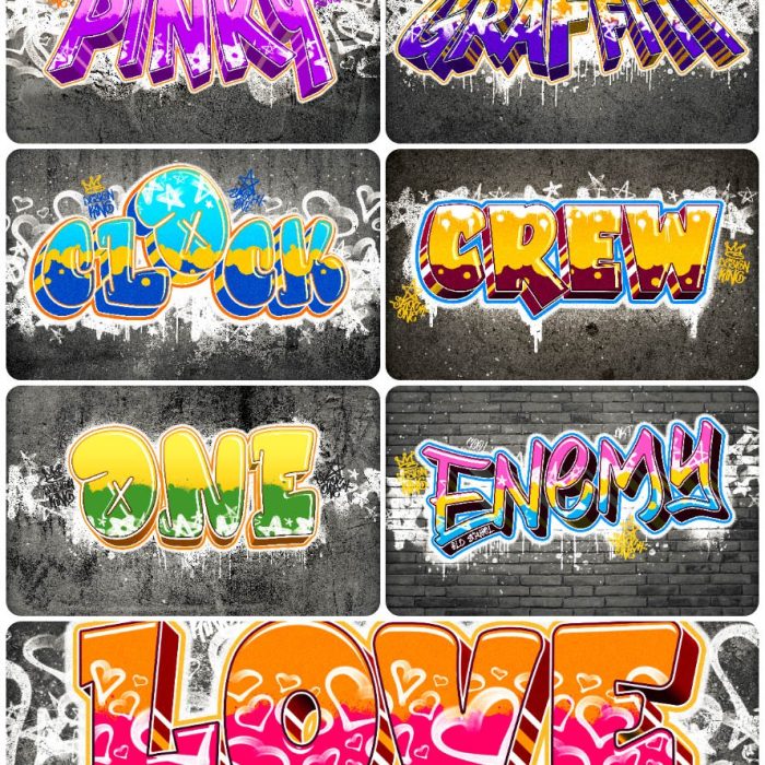 [字体样式][插件发布]街头涂鸦文字ps样式合集 Graffiti Text Effects