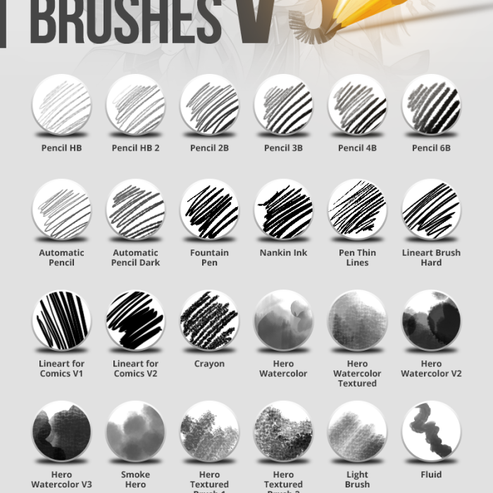 [植物花朵笔刷][插件发布]木炭、蜡笔、铅笔、墨水、水墨、叶子、青草等混合PS笔刷