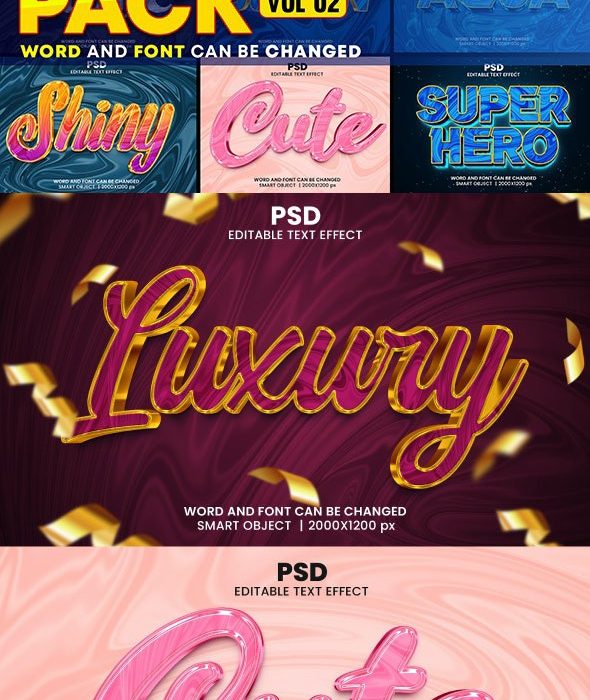 [3D样式][插件发布]Photoshop可编辑3D文本效果PSD样式包