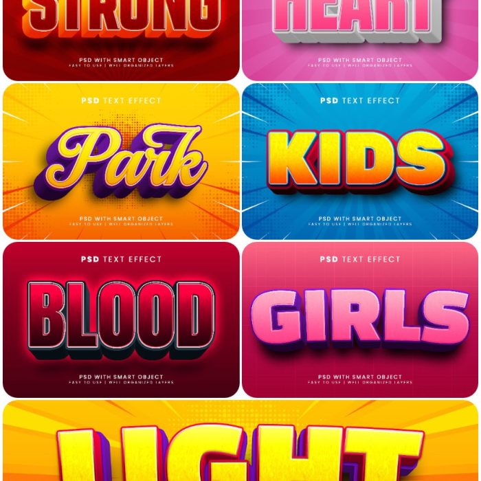 [3D样式][插件发布]3D文字效果PSD格式PS样式集 vol 111 Psd text effect set vol 111