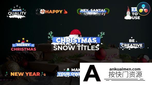 [DaVinci Resolve模板][教程发布]圣诞雪文字标题达芬奇模板 Christmas Snow Titles | DaVinci Resolve
