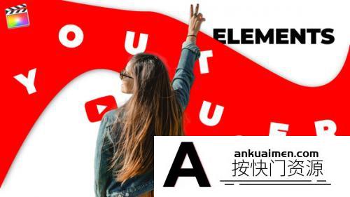 [FCPX标题字幕]FCPX插件-YouTuber社交媒体风格元素YouTuber Elements