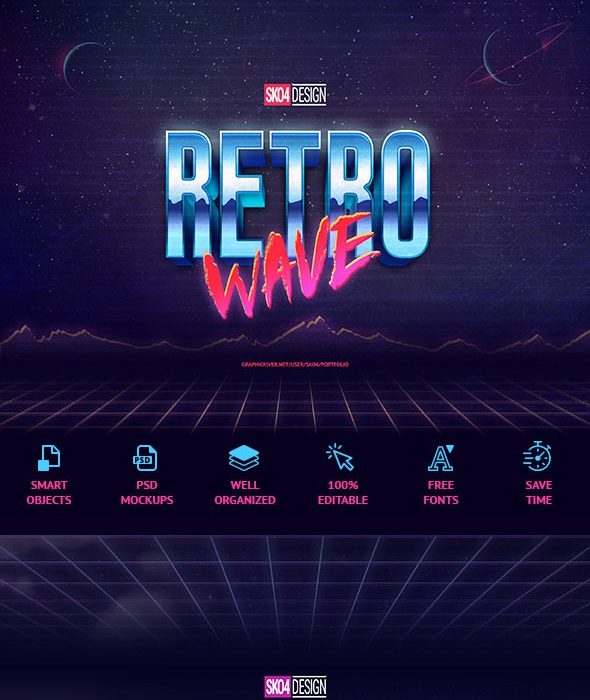 [字体样式][插件发布]80年代的复古风格PS样式