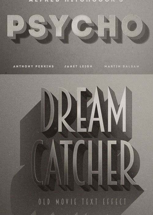 [字体样式][插件发布]旧电影Photoshop文字样式 Old Movie Photoshop text effects