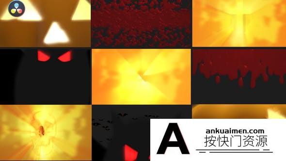 [DaVinci Resolve模板][教程发布]达芬奇模板-万圣节过渡转场包 Halloween Transitions Pack