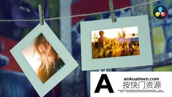 [DaVinci Resolve模板][教程发布]悬挂照片相册回忆片头达芬奇模板- Memories Slideshow