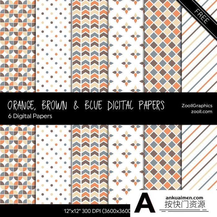 [PS填充图案]橙色印花系列PS无缝纹理图案（PNG文件格式）