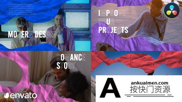 [DaVinci Resolve模板][教程发布]达芬奇灵活的形状幻灯片模板  Flexy Shape Slideshow | DaVinci Resolve