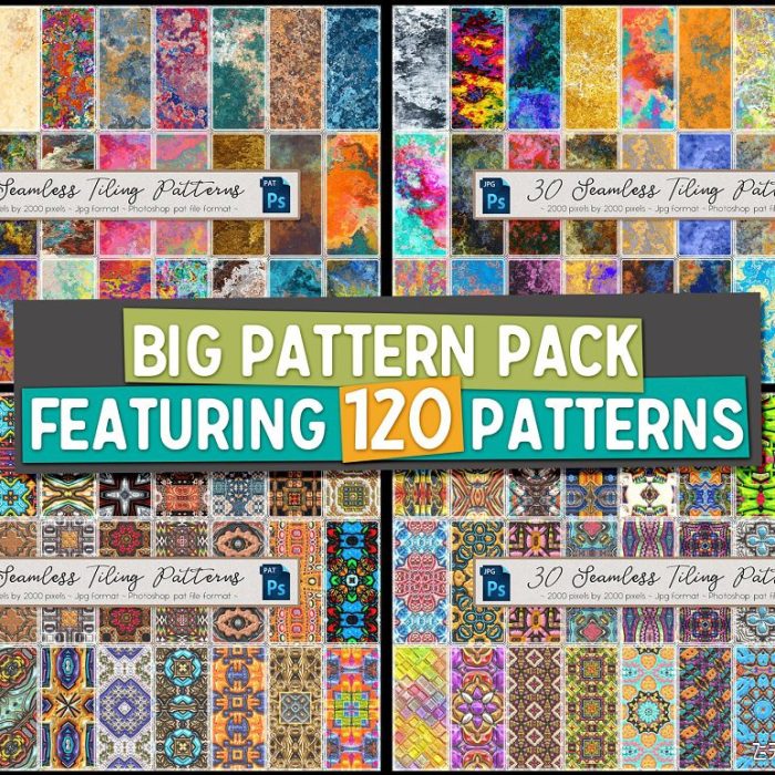 [PS填充图案]120 种不同的无缝花纹背景平铺图案