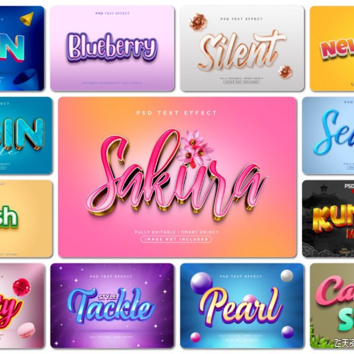 [3D样式][插件发布]Psd 3D文字效果PS样式集 vol 2 Psd text effect set vol 2