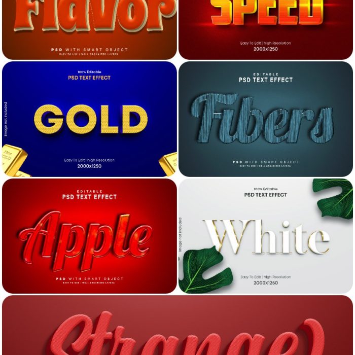 [透明样式][插件发布]3D文字效果PSD格式PS样式集 vol 96 Psd text effect set vol 96