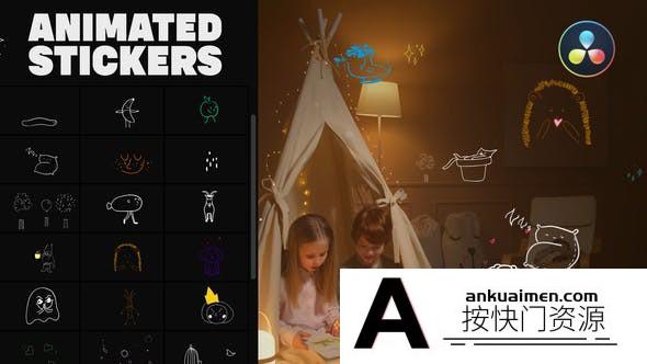 [DaVinci Resolve模板][教程发布]卡通抒情简笔画动画达芬奇模板 Cartoon Lyric Stroke Animations | DaVinci Resolve